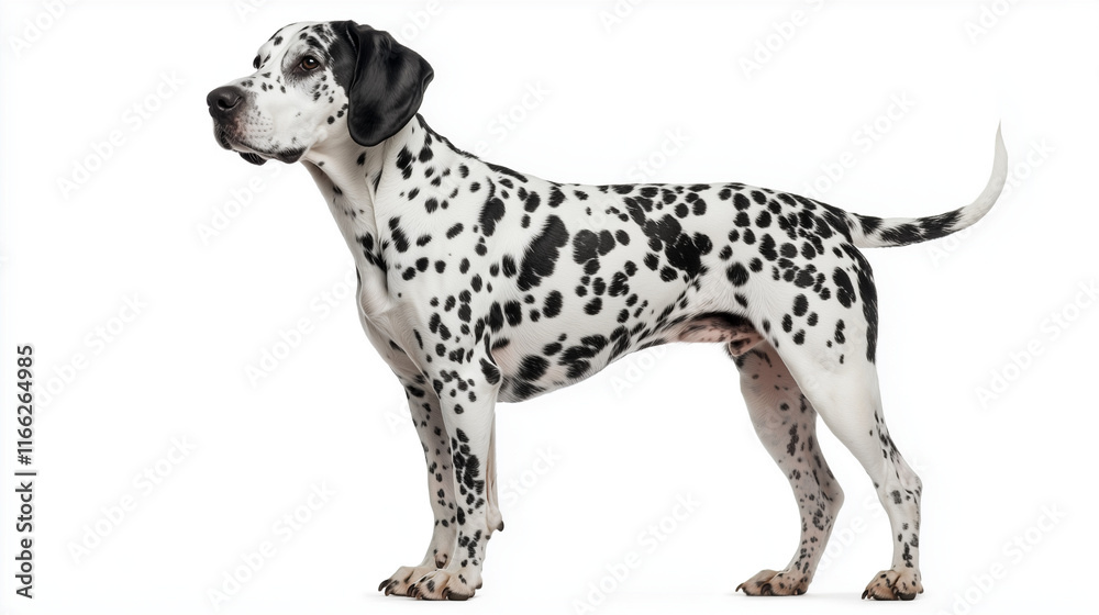 Dalmatian dog, Dalmatian dog portrait, Dalmatian in isolated white background 