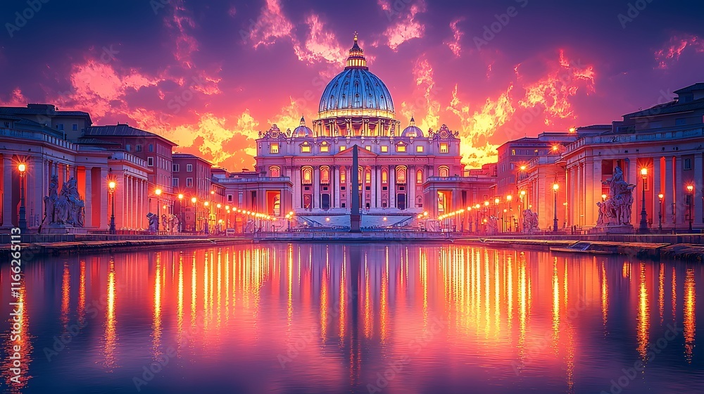 Fototapeta premium Majestic Building at Sunset