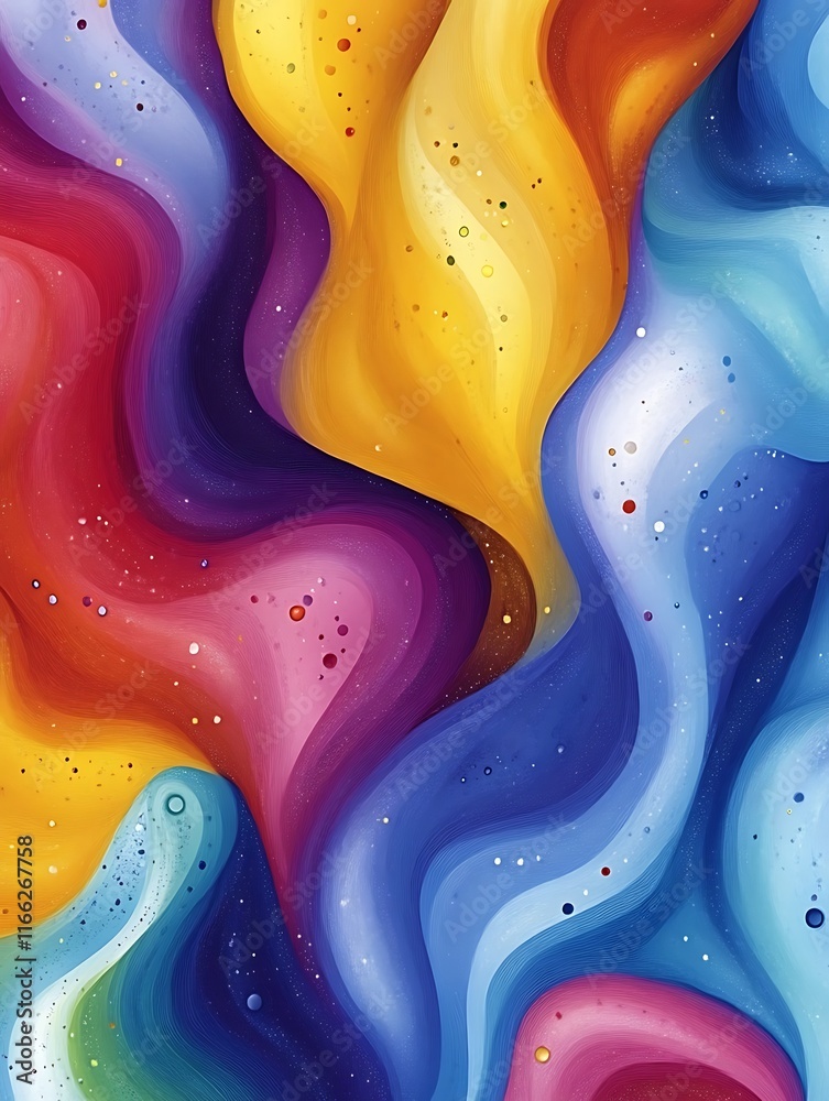 Abstract Colorful Swirling Paint Design