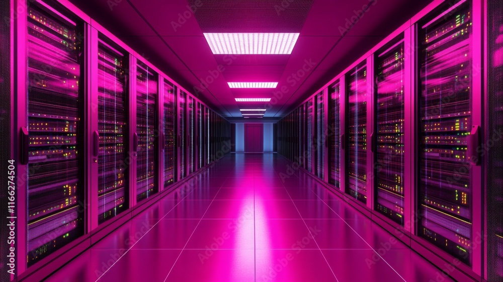 Fototapeta premium Dynamic Data Networking Environment with High Contrast