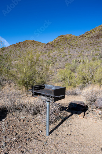 A charcoal stove in an Arizona park photo