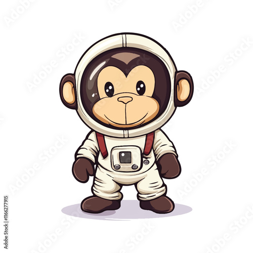 monkey astronaut cute mascot vector
