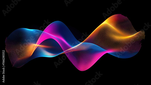 Abstract 3D Flowing Liquid-Like Wave Textures in Electric Blue, Neon Pink, and Bright Yellow Gradient background wallpaper