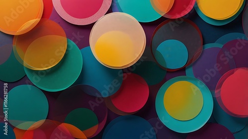 A modern greeting card with overlapping translucent circles in vibrant colors photo