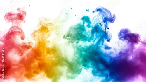 Vibrant Abstract Colors on White Background