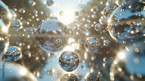 Wallpaper Mural A cluster of reflective spheres illuminated by bright light. Torontodigital.ca