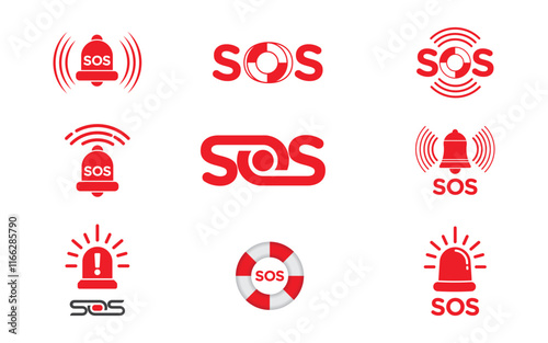 SOS Vector icon design illustration