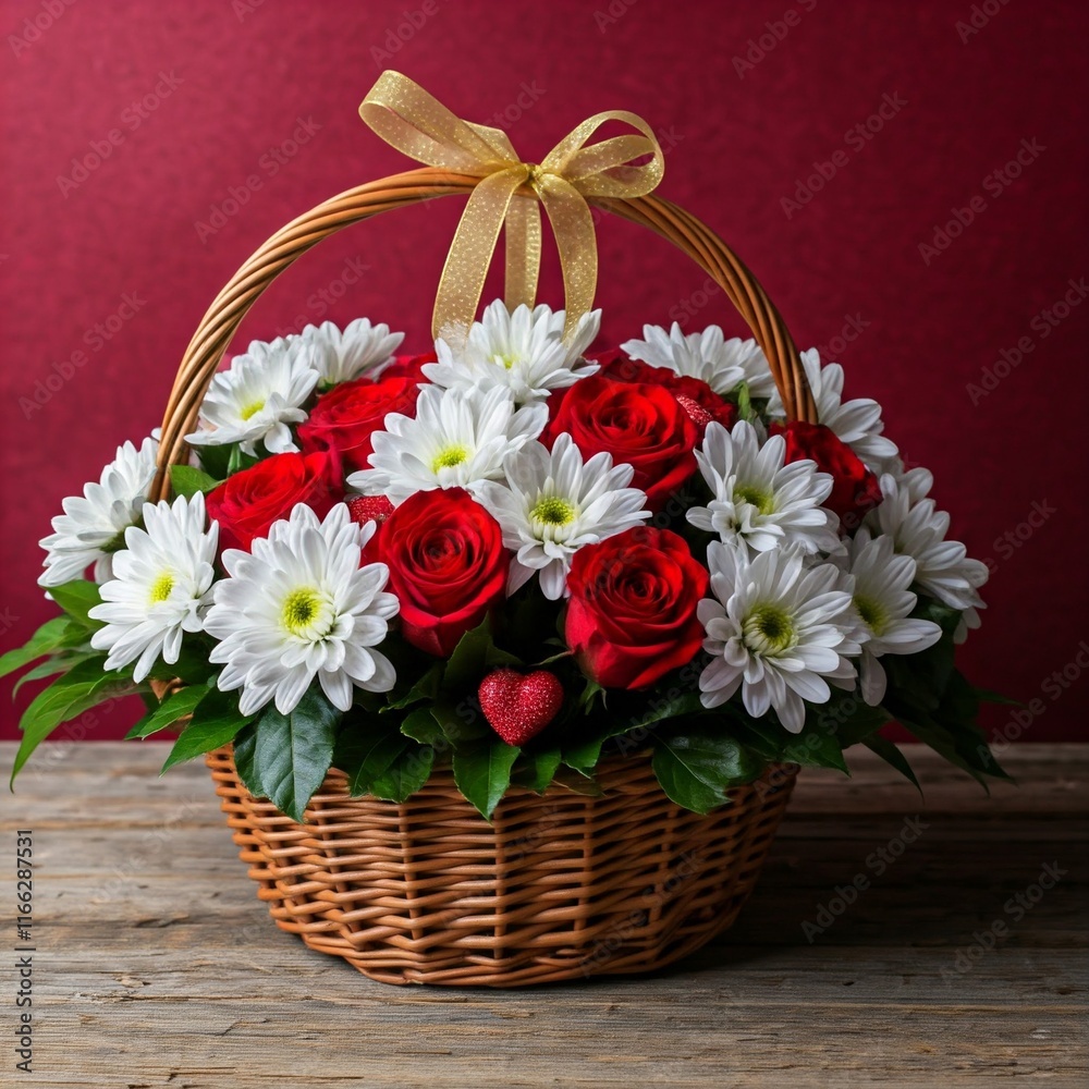 bouquet of flowers in a basket bouquet of flowers in a basket