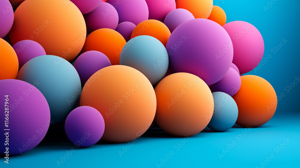 Colorful abstract spheres on a vibrant blue background
Colorful abstract spheres on a vibrant blue background