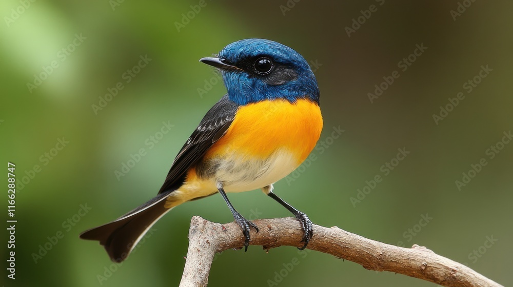 A colorful bird perched on a branch, showcasing vibrant blue and orange plumage. A colorful bird perched on a branch, showcasing vibrant blue and orange plumage.