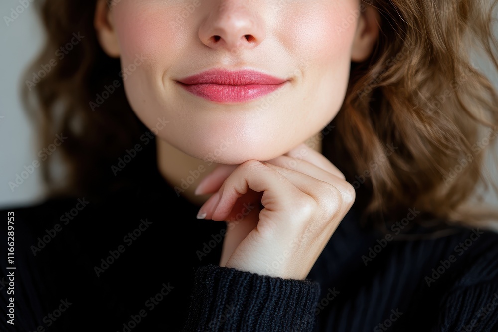 Captivating expression of confidence and grace in a warm indoor setting during daylight hours Captivating expression of confidence and grace in a warm indoor setting during daylight hours