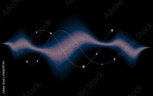 Sound waves isolated on black background. Sound waves symbol for websites, wallpapers, posters, advertisements, and print materials