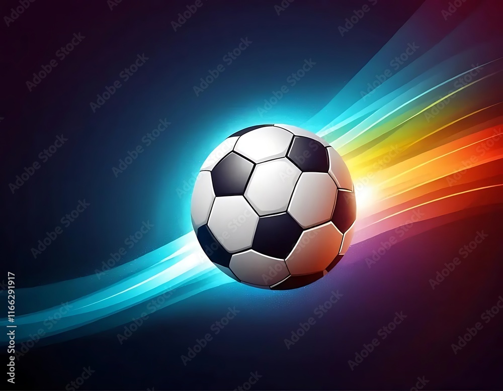 Obraz premium Soccer Ball Speed Abstract Colorful Background