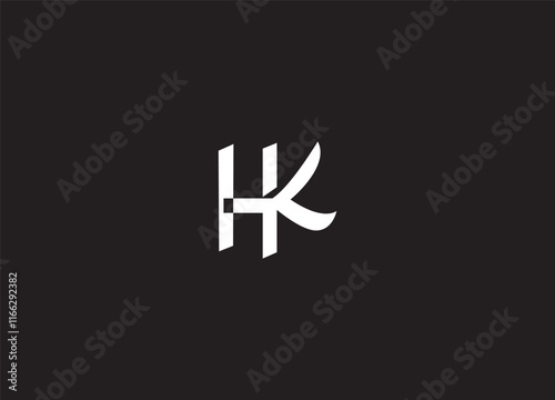 HK abstract letters logo design and monogram logo