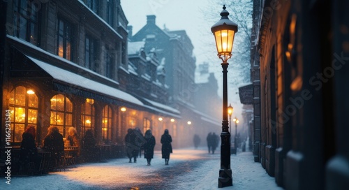 Cold City Streets in Winter  .