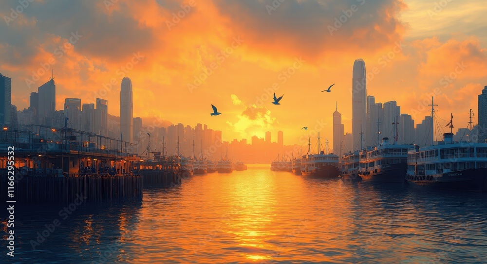 Harbor City at Dusk . Harbor City at Dusk .