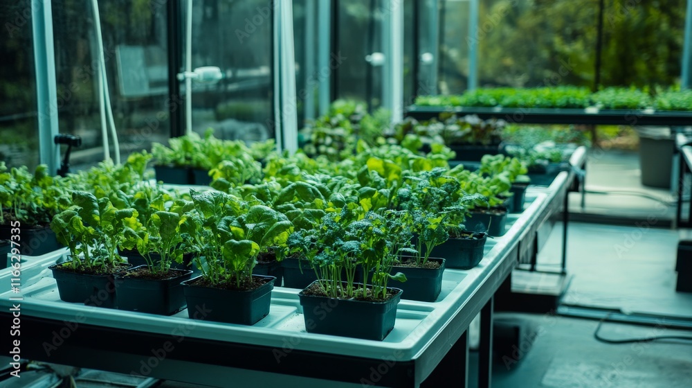 Herbs Growing in Controlled Greenhouse Conditions Herbs Growing in Controlled Greenhouse Conditions