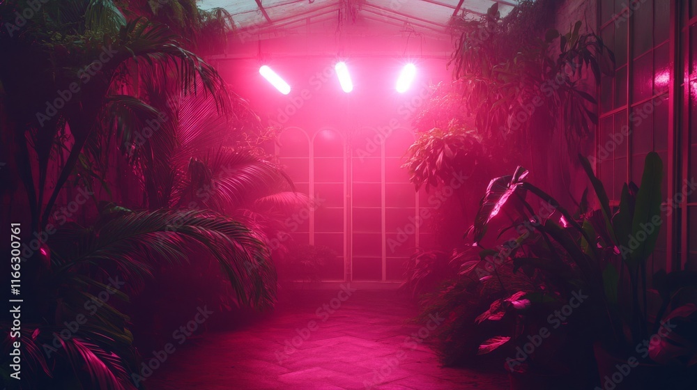 Fototapeta premium Automated Greenhouse with Artificial Light System