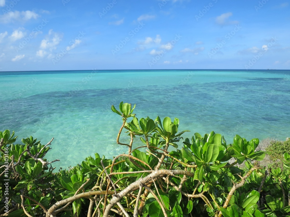 The sea and blue sky of Miyakojima in early summer, Okinawa The sea and blue sky of Miyakojima in early summer, Okinawa