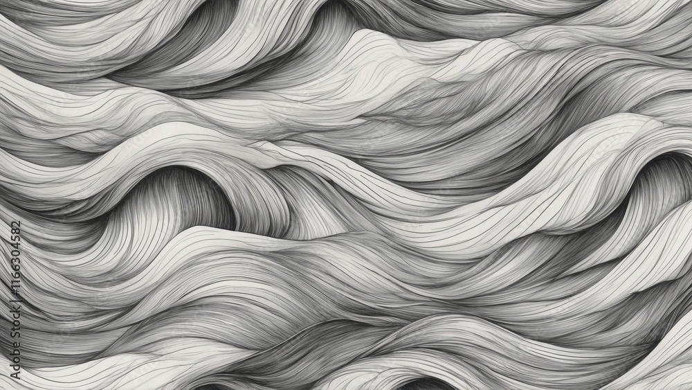 Monochromatic wavy texture in black and white tones Monochromatic wavy texture in black and white tones