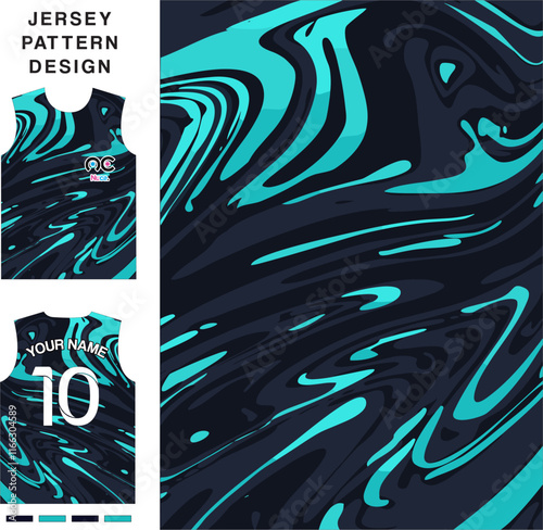 Abstract concept vector jersey pattern template for printing or sublimation sports uniforms football, volleyball, basketball, e-sports, cycling and fishing. Pattern jersey printing.