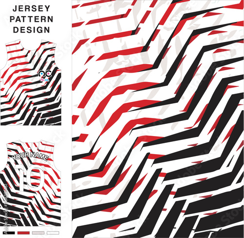 Abstract concept vector jersey pattern template for printing or sublimation sports uniforms football, volleyball, basketball, e-sports, cycling and fishing. Pattern jersey printing.