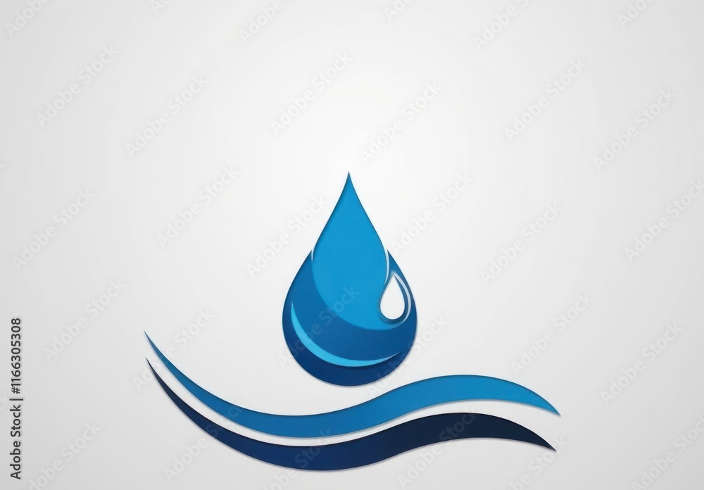 Abstract Water Drop Design with Waves Abstract Water Drop Design with Waves