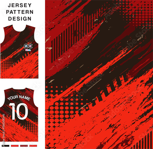 Abstract concept vector jersey pattern template for printing or sublimation sports uniforms football, volleyball, basketball, e-sports, cycling and fishing. Pattern jersey printing.