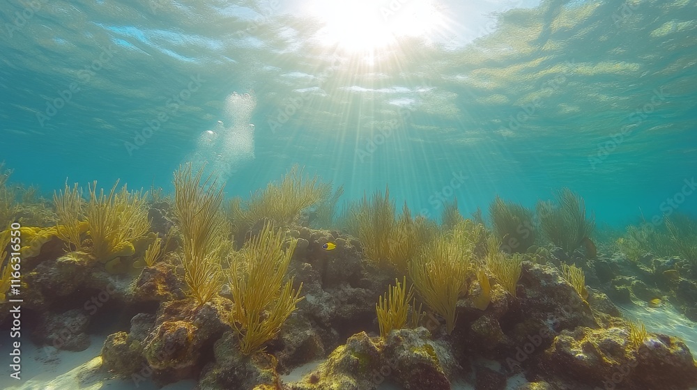 Sunlit Underwater Coral Reef Sunlit Underwater Coral Reef