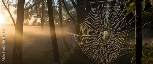 Closely observing intricate details of spider webs catching the morning sunlight beautifully photo