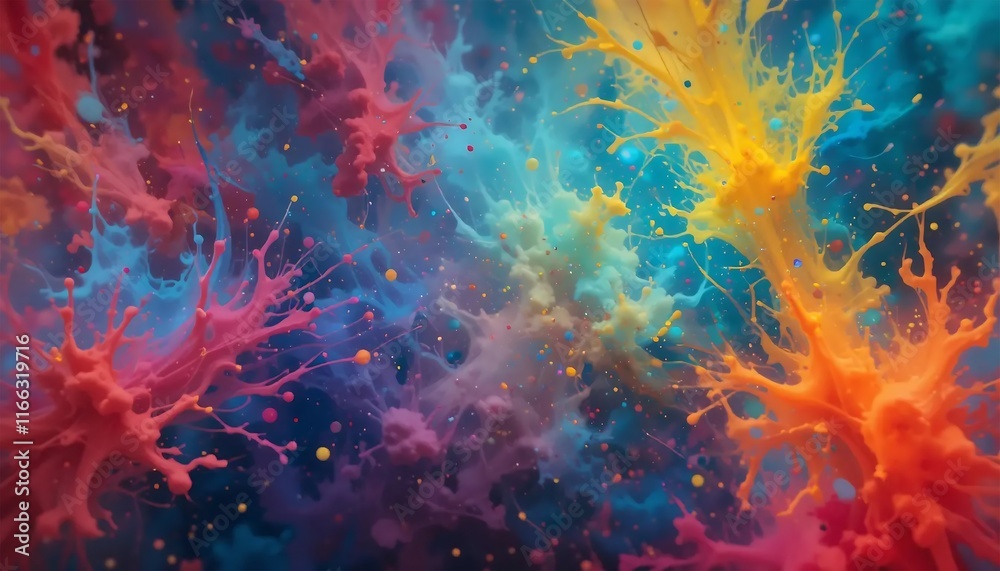 Vibrant Color Explosion: Abstract Paint Splash Background Vibrant Color Explosion: Abstract Paint Splash Background