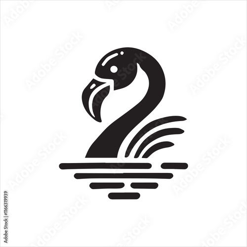 silhouette of a swan