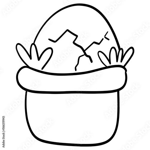 Easter egg cartoon for Easter day kids coloring page