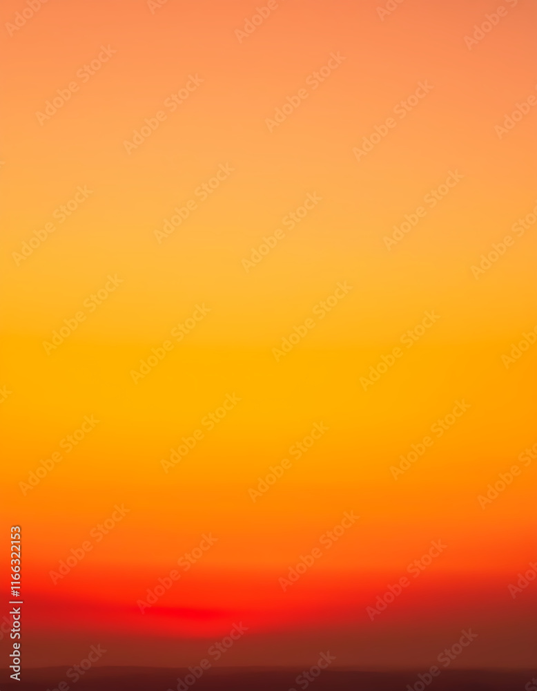 Naklejka premium Vibrant Sunset Sky Orange Yellow Red Gradient Background