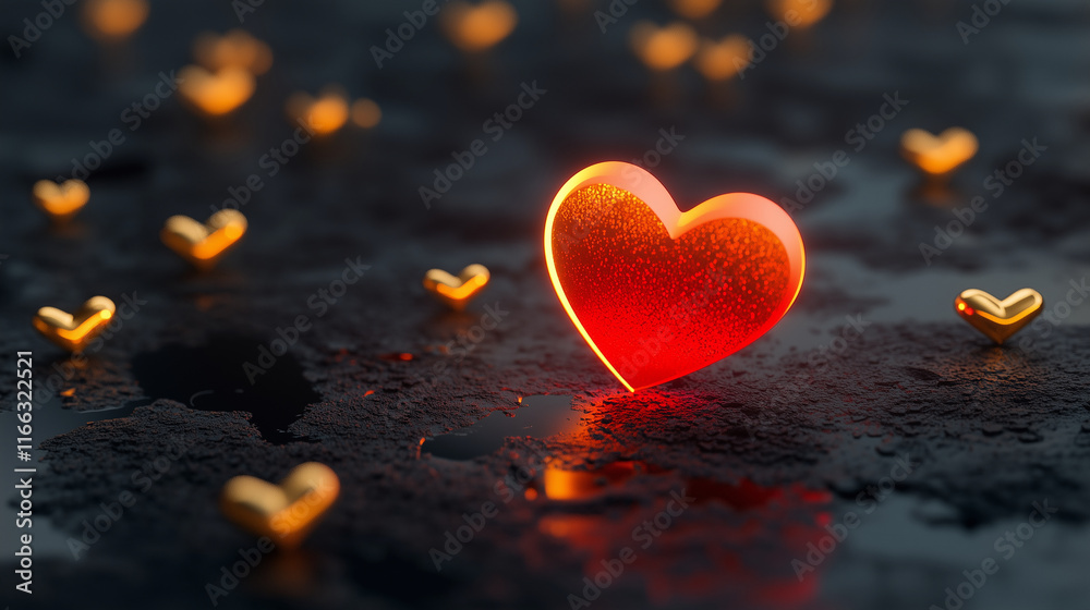 Fototapeta premium Cute Heart Background Wallpaper