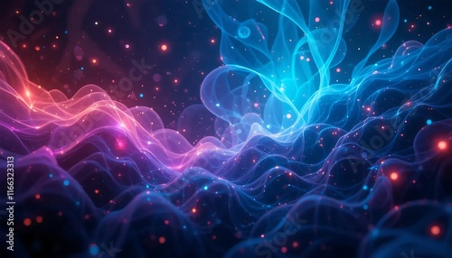 Wallpaper Mural Abstract Nebula, Cosmic Waves, Vibrant Galaxy Background Torontodigital.ca