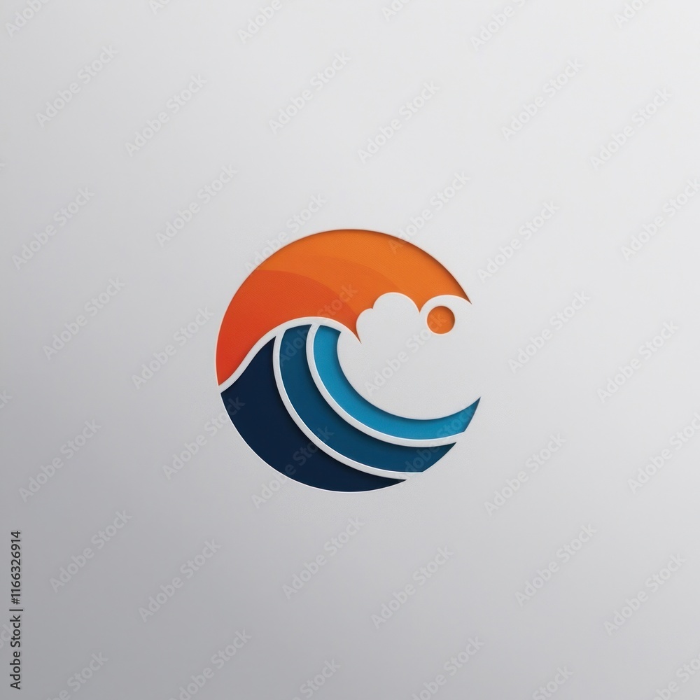 Abstract Circular Wave Design Ocean Sunrise Abstract Circular Wave Design Ocean Sunrise