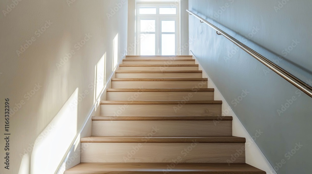 Bright staircase leading to a well-lit entrance. Bright staircase leading to a well-lit entrance.