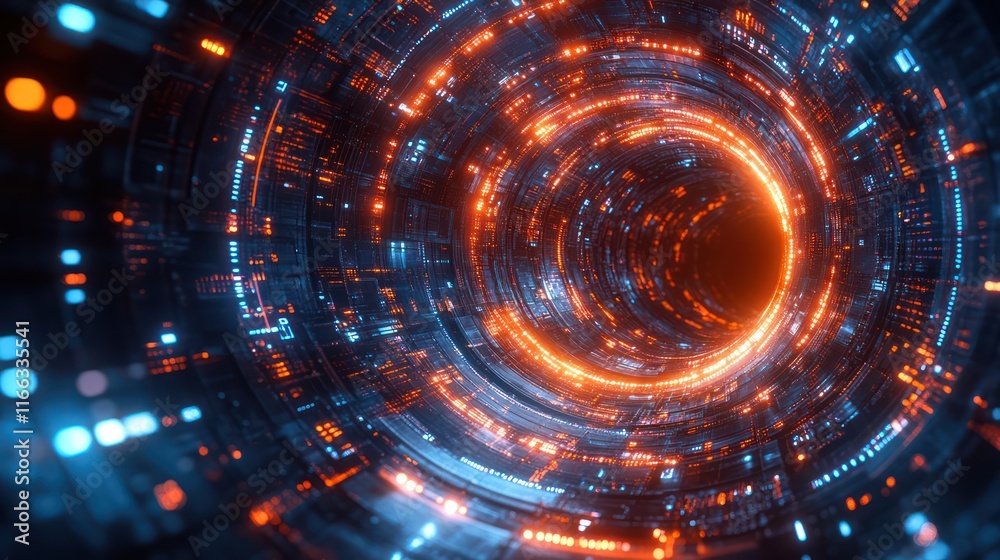 Neon Lights Tunnel: A Futuristic Digital Vortex Neon Lights Tunnel: A Futuristic Digital Vortex