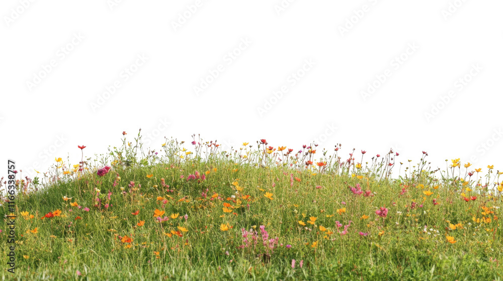 Spring flower meadow transparent background