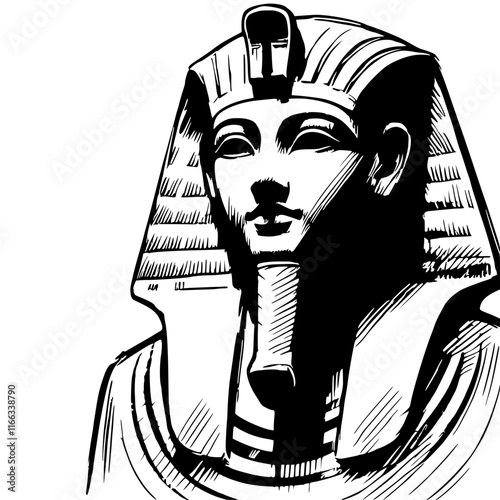 Sketch of ancient egyptian statue