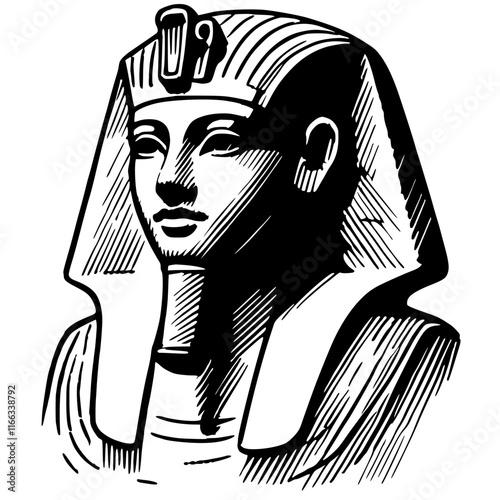 Sketch of ancient egyptian statue
