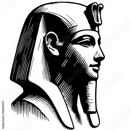 Sketch of ancient egyptian statue