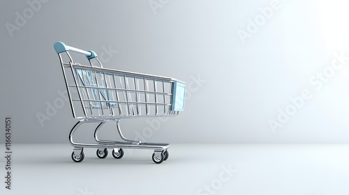 Empty Shopping Cart on a White Background photo