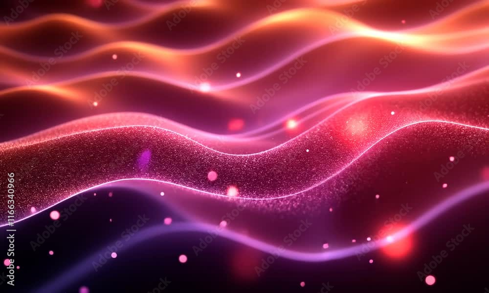A vibrant abstract image featuring flowing waves of color and sparkling particles. A vibrant abstract image featuring flowing waves of color and sparkling particles.