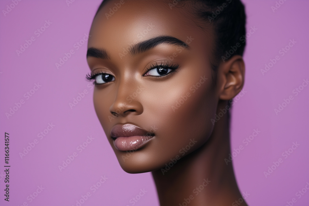 Fototapeta premium Beautiful skin woman face, clean and healthy beauty skincare and cosmetics for adverstising. Generative Ai.