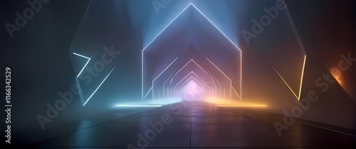 Artistic representations of geometric elements abstractly inviting modern interpretations