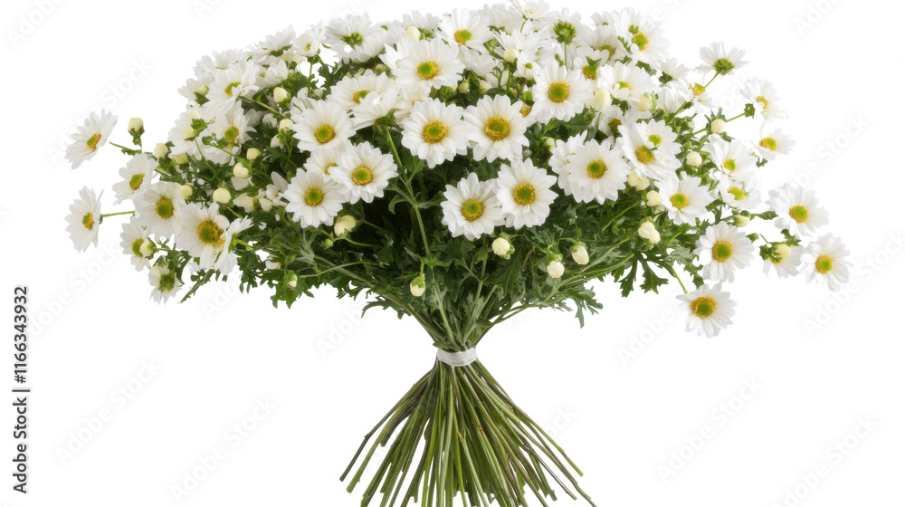 Fototapeta premium Small bouquet of daisies transparent background