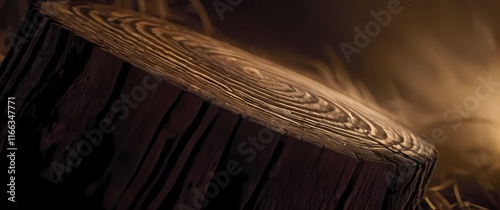 Ancient wood with intricate grain patterns telling stories of time captured in macro detail photo