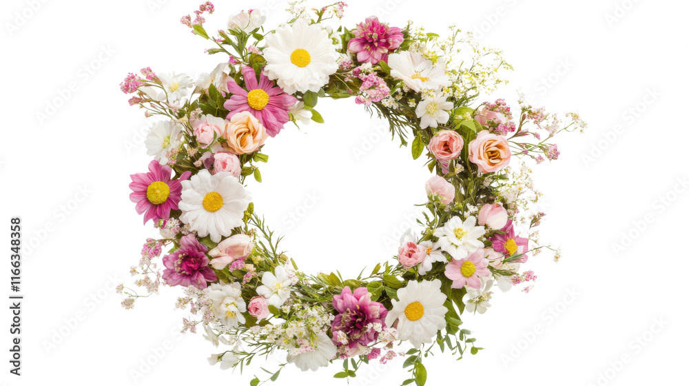 Wreath of colorful spring flower transparent background Wreath of colorful spring flower transparent background